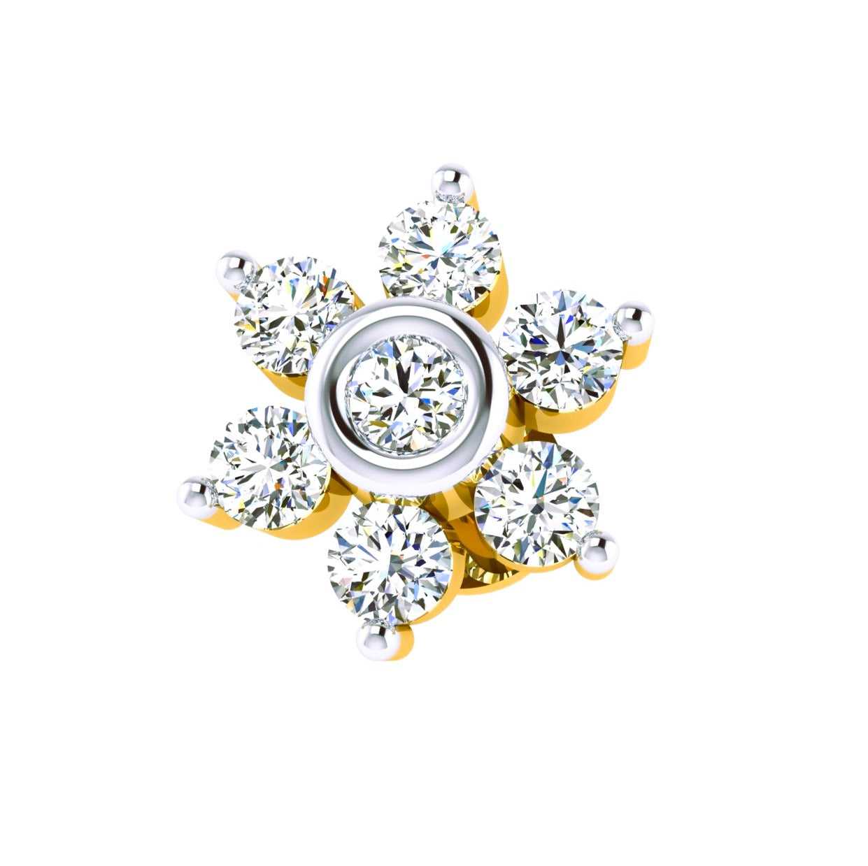Radiant Halo Bloom Diamond Nose Screw