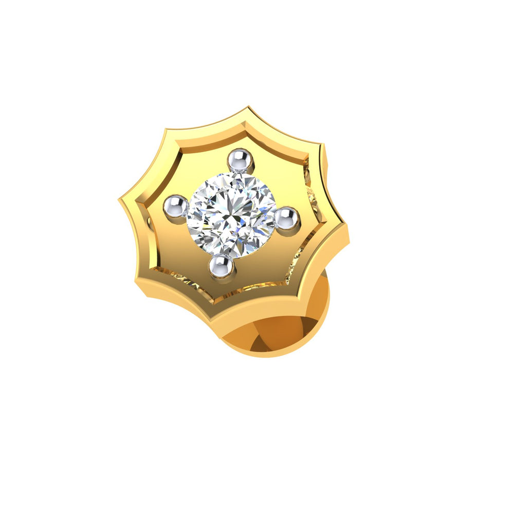 Royal Shield Solitaire Diamond Nose Pin