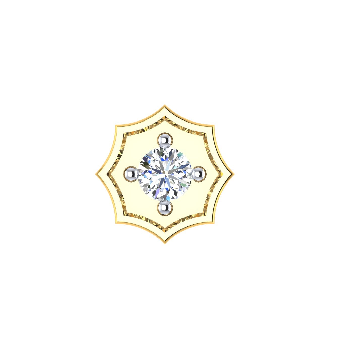 Royal Shield Solitaire Diamond Nose Pin