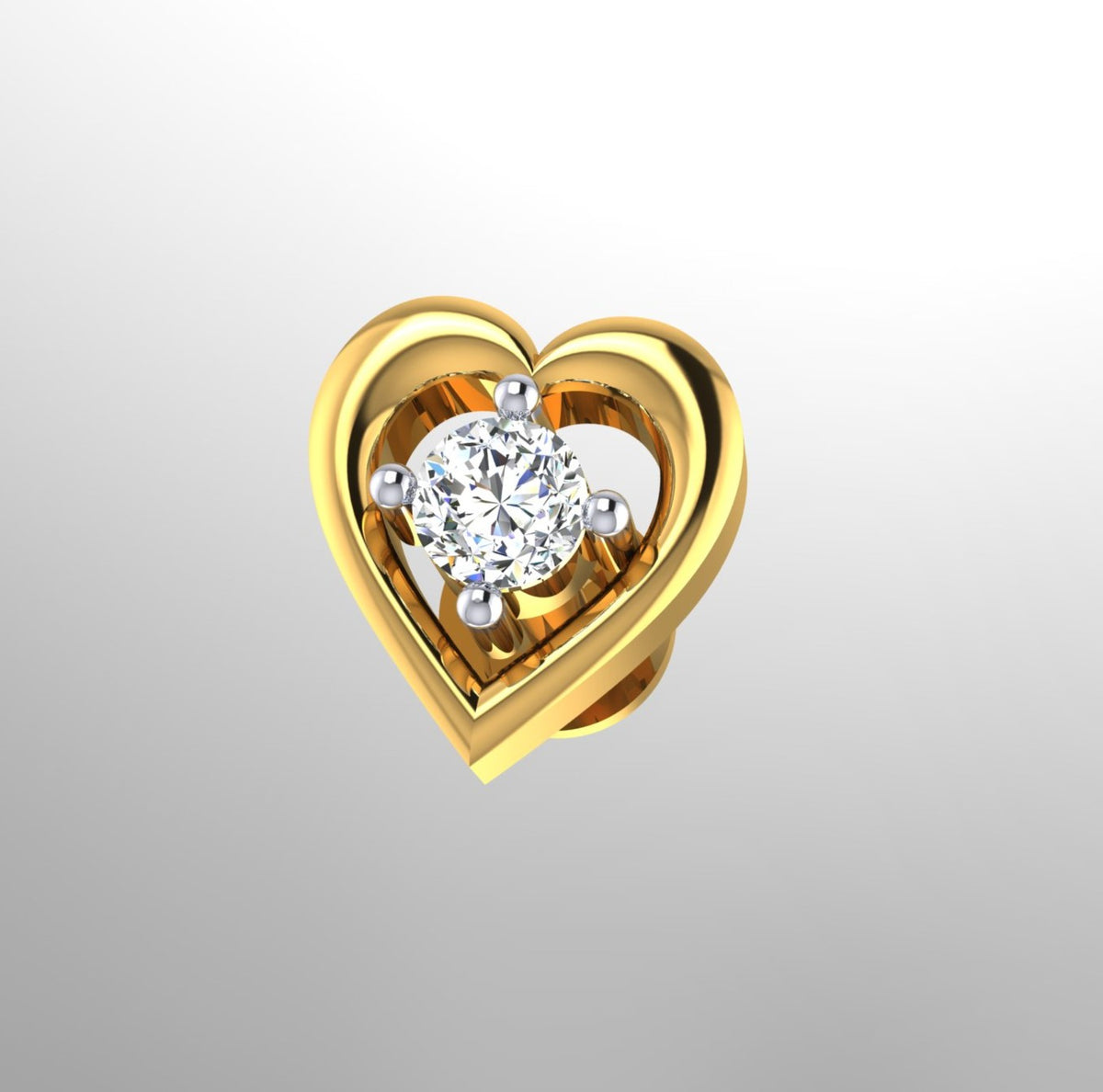 Eternal Heart Solitaire Nose Screw