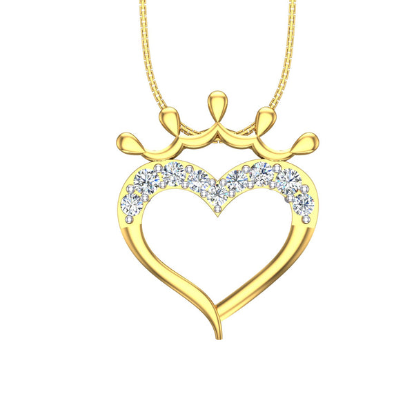 Crowned Heart Diamond Pendant hover image