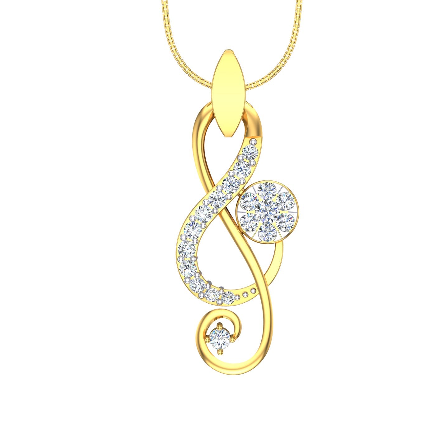 Diamond Blossom Infinity Pendant