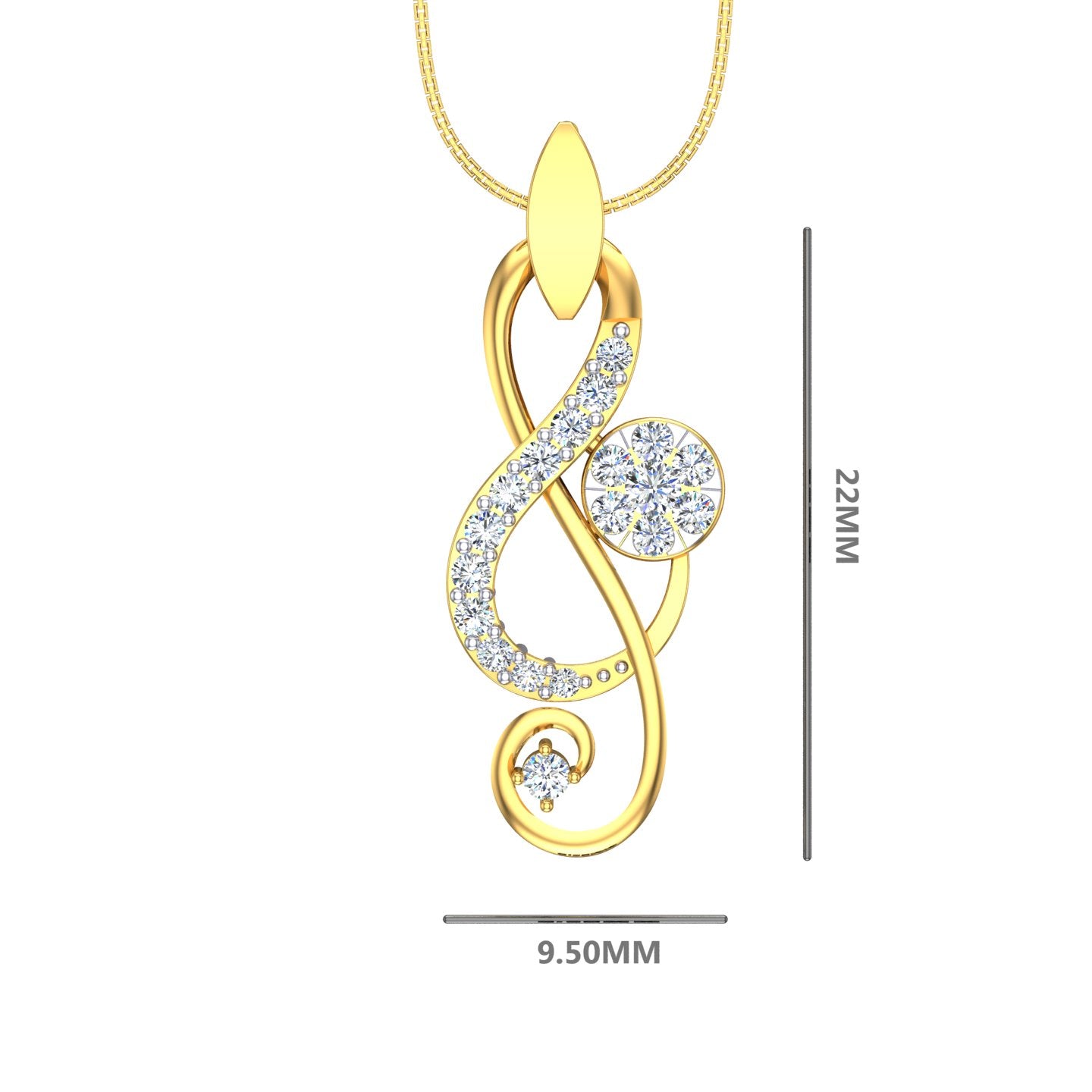 Diamond Blossom Infinity Pendant