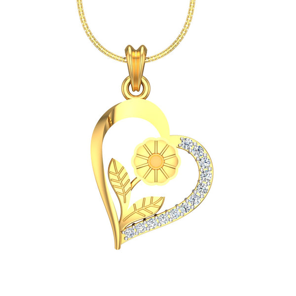 Floral Heart Diamond Pendant hover image