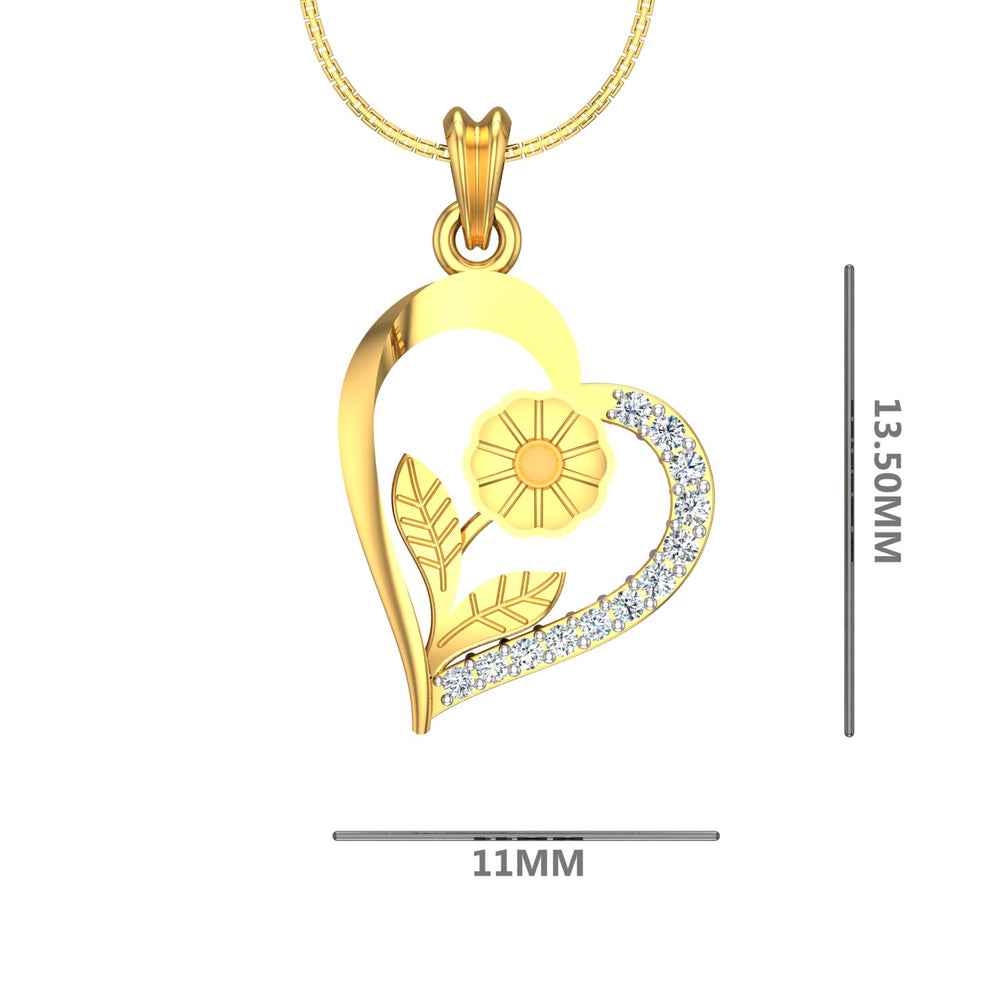 Floral Heart Diamond Pendant