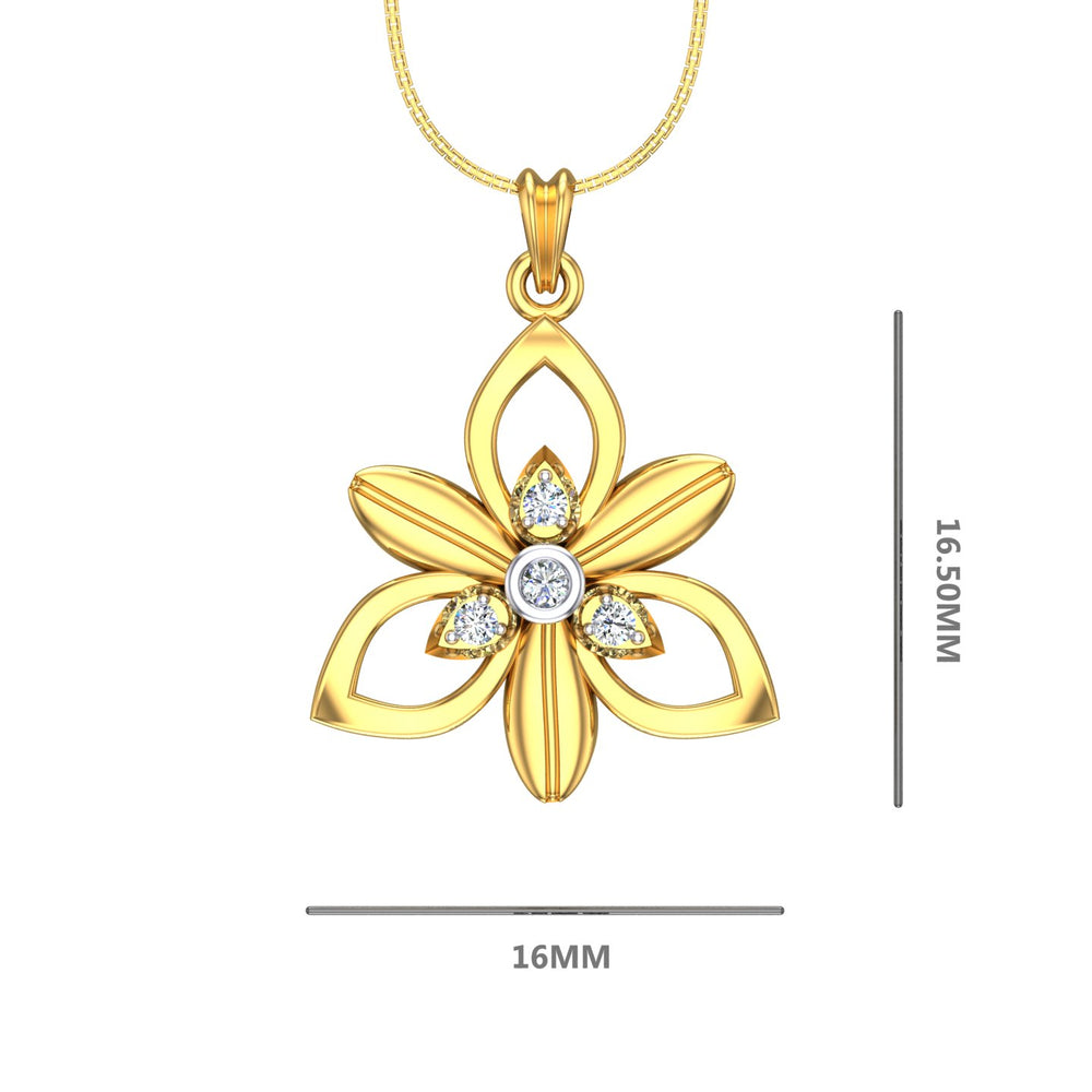 Golden Blossom Diamond Pendant