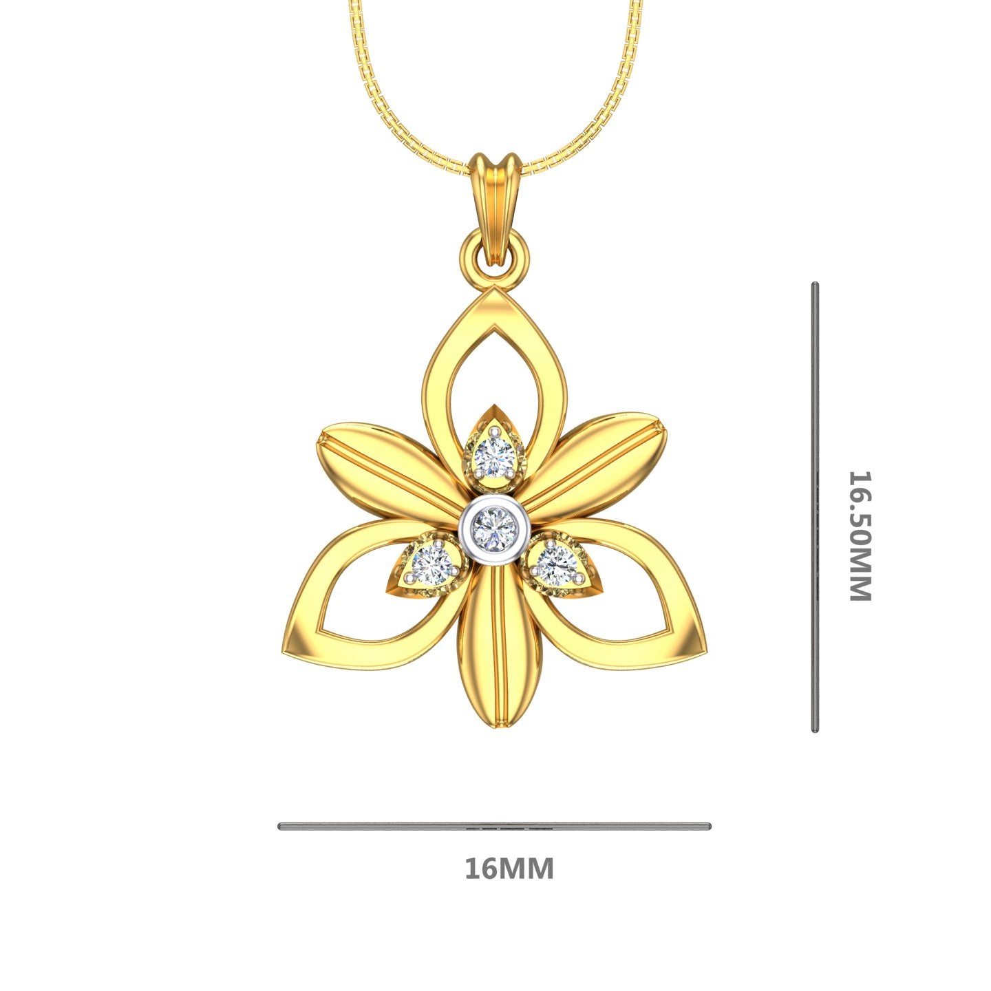 Golden Blossom Diamond Pendant