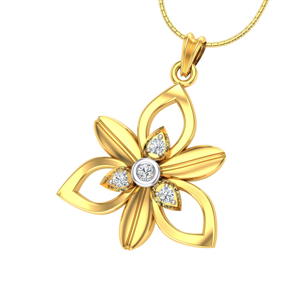 Golden Blossom Diamond Pendant