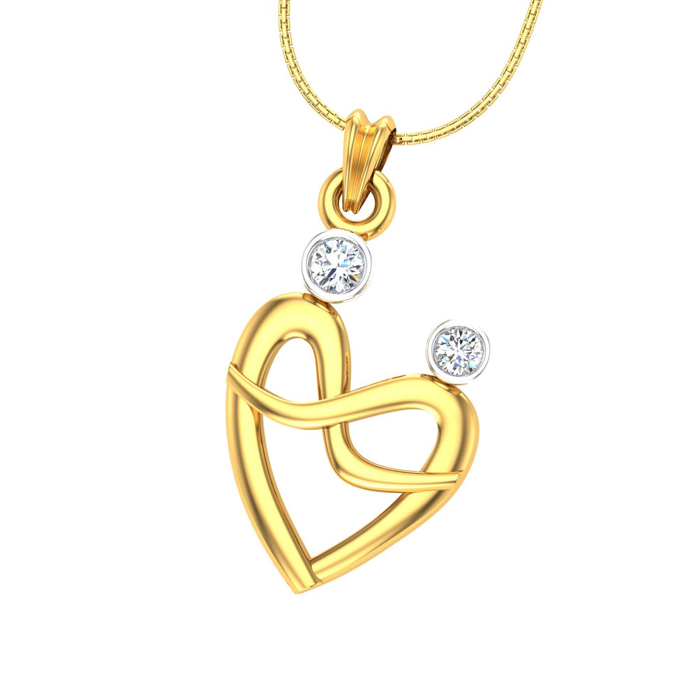 Diamond Mother and Child Heart Pendant