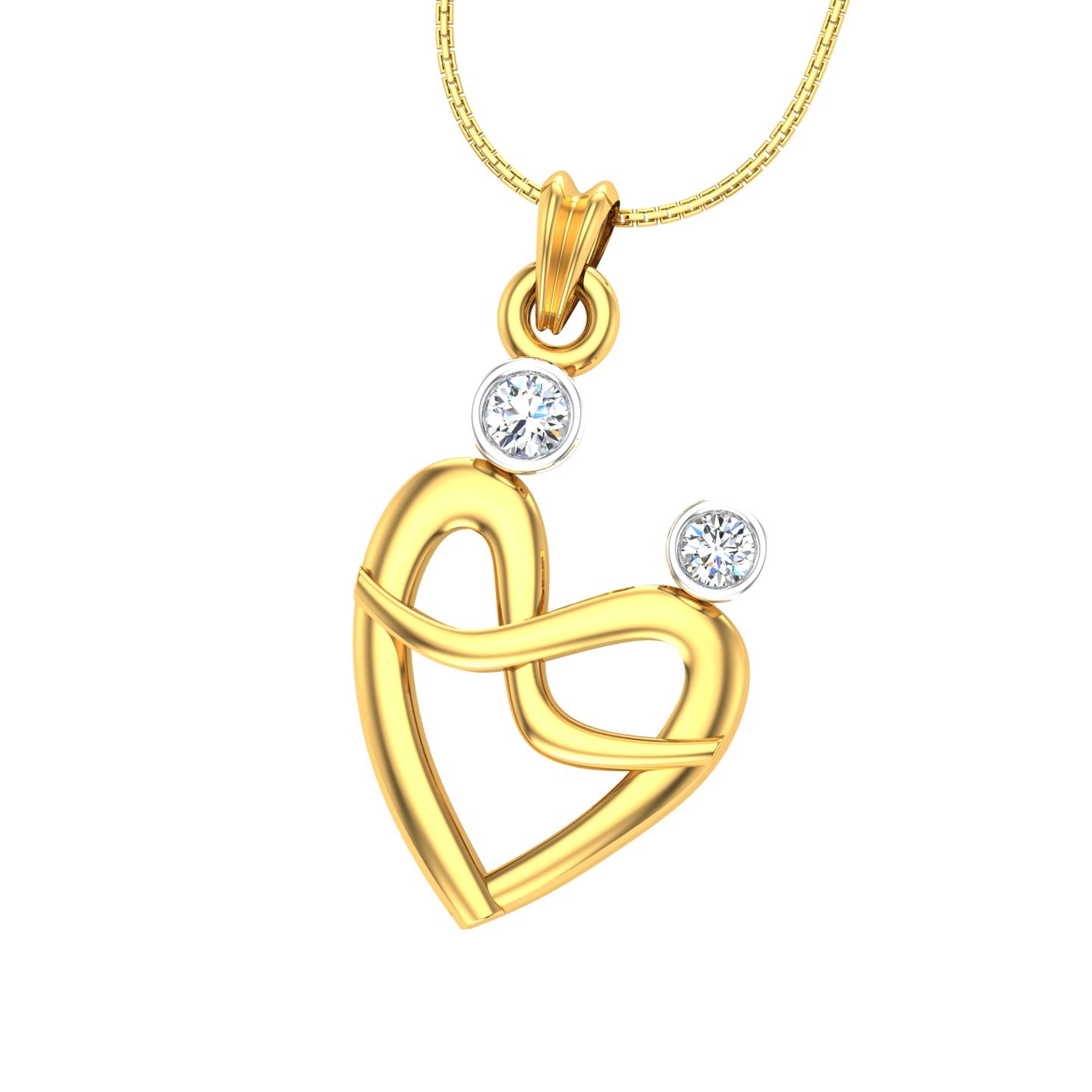 Diamond Mother and Child Heart Pendant