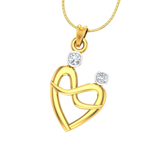 Diamond Mother and Child Heart Pendant