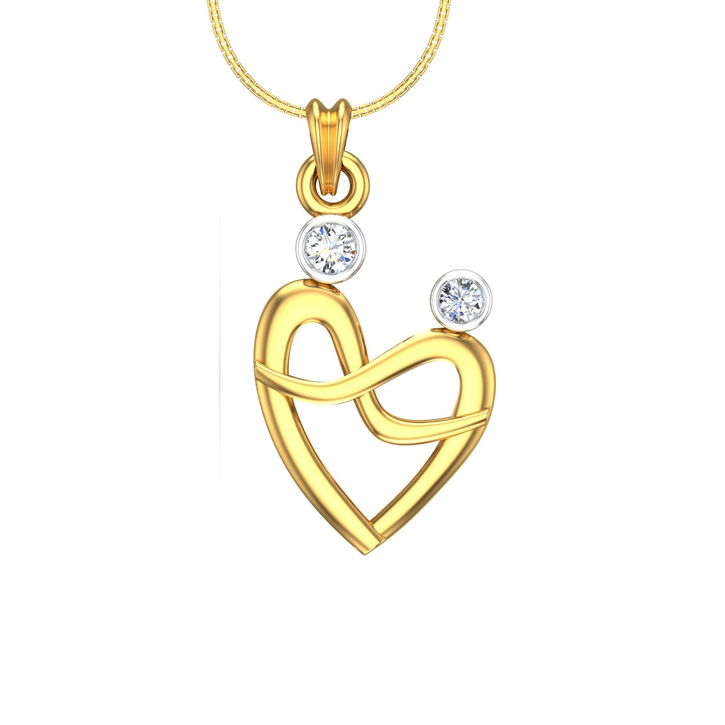 Diamond Mother and Child Heart Pendant