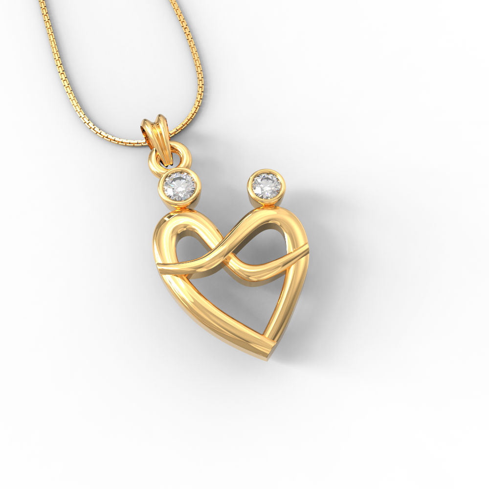 Diamond Mother and Child Heart Pendant