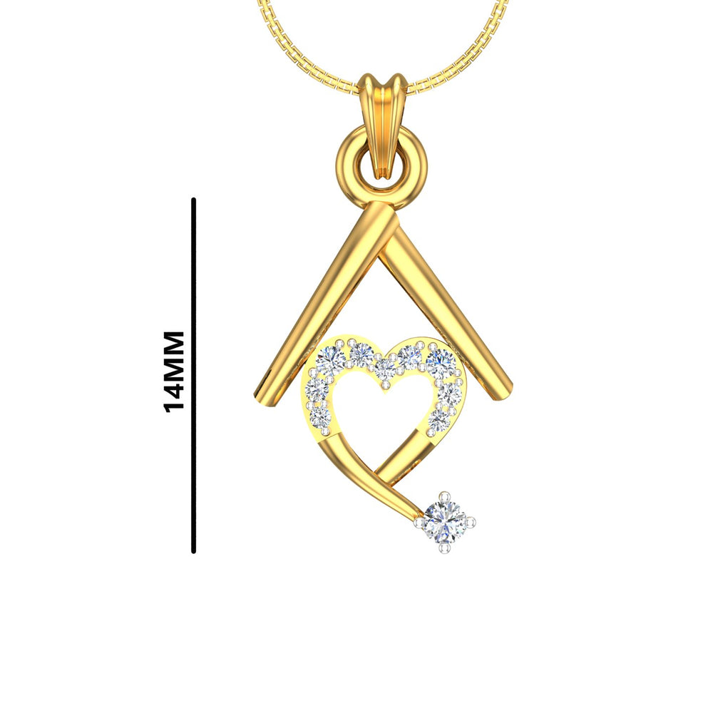 Avsar Real Gold and Diamond Pendant