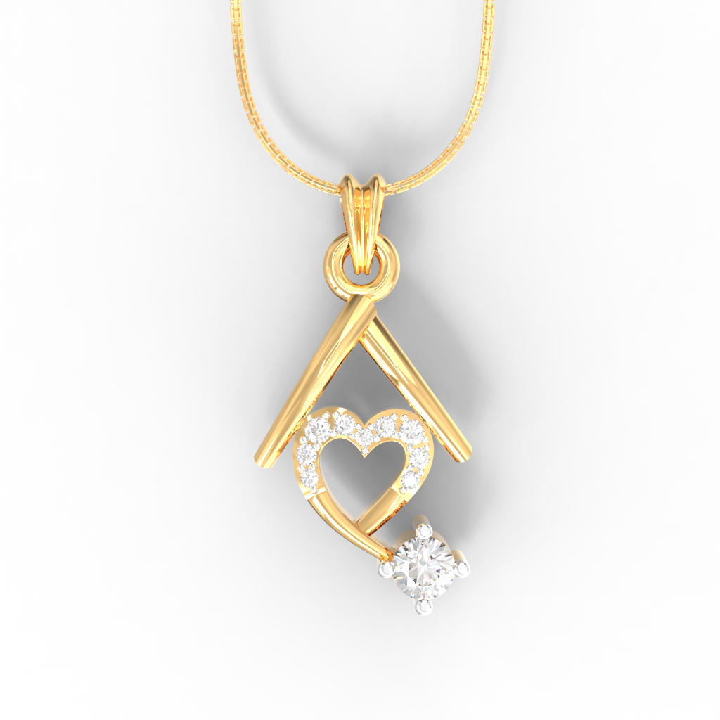 Avsar Real Gold and Diamond Pendant