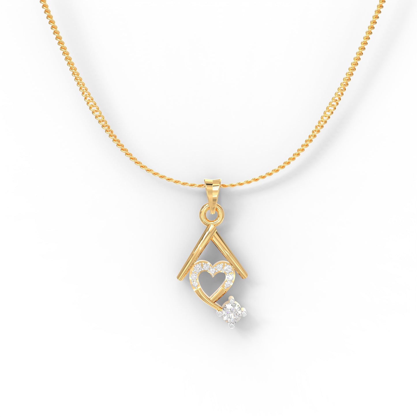 Avsar Real Gold and Diamond Pendant