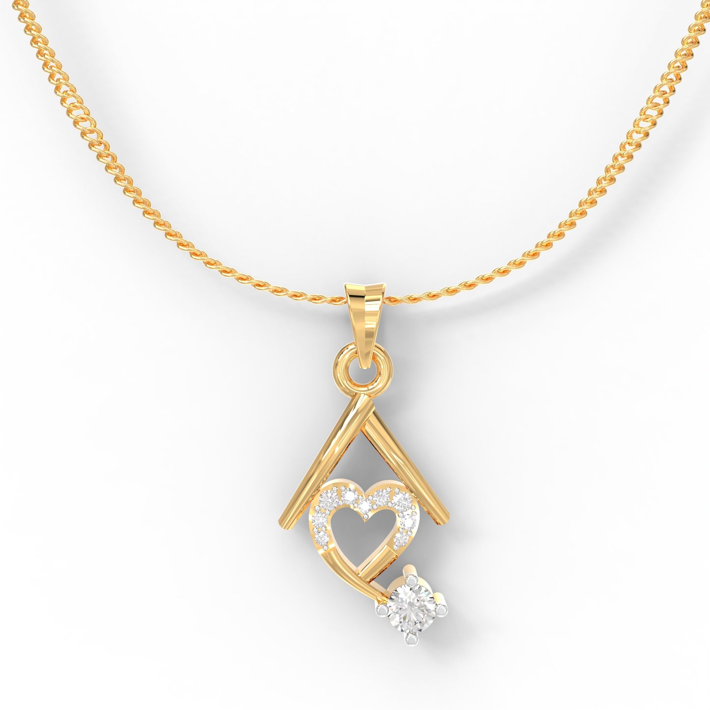 Avsar Real Gold and Diamond Pendant