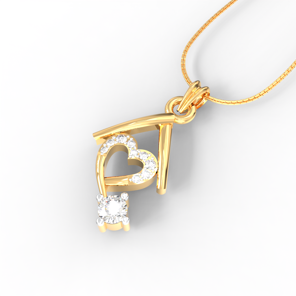 Avsar Real Gold and Diamond Pendant