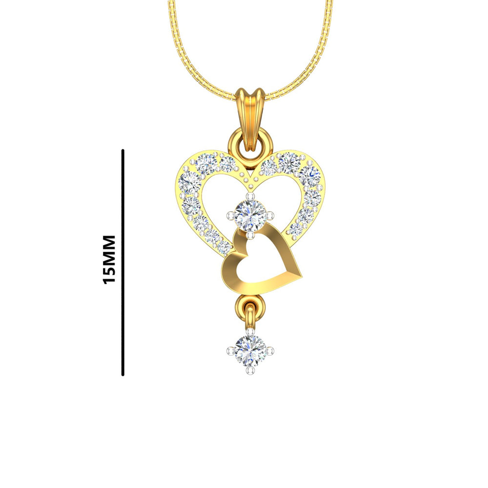 Double Heart Diamond Pendant