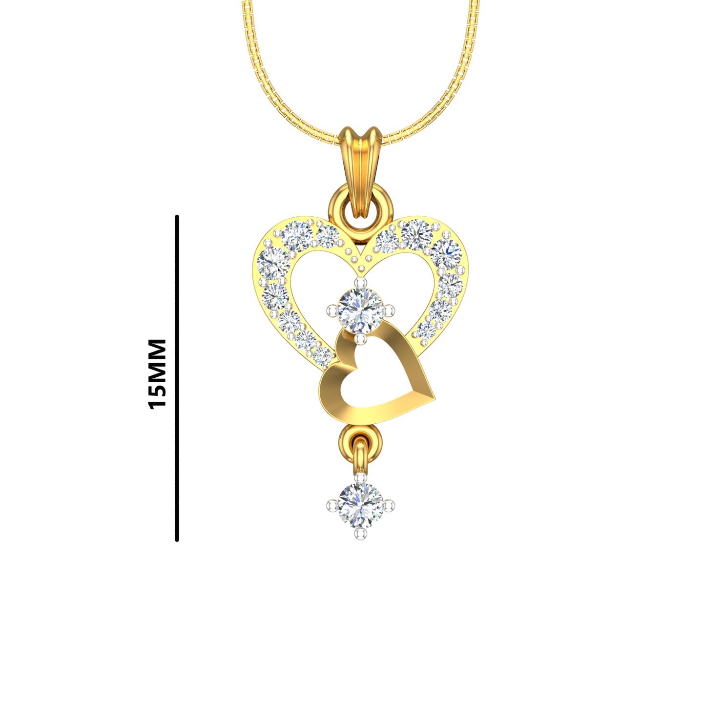 Double Heart Diamond Pendant