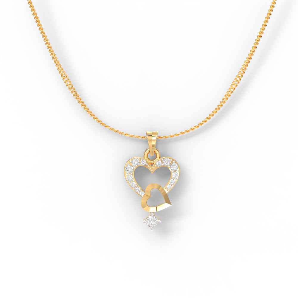 Double Heart Diamond Pendant