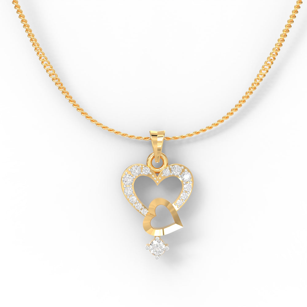 Double Heart Diamond Pendant