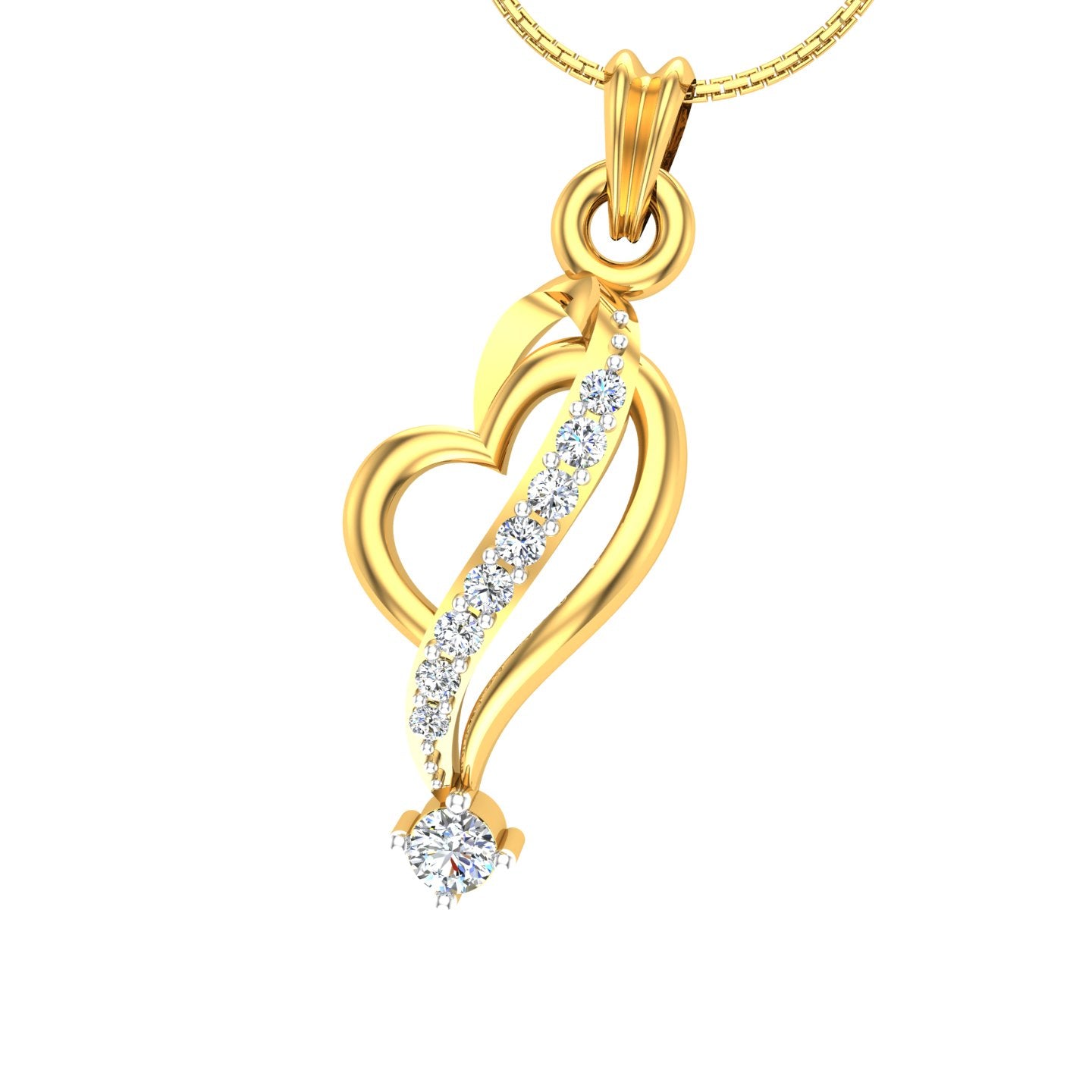 Studded heart pendant