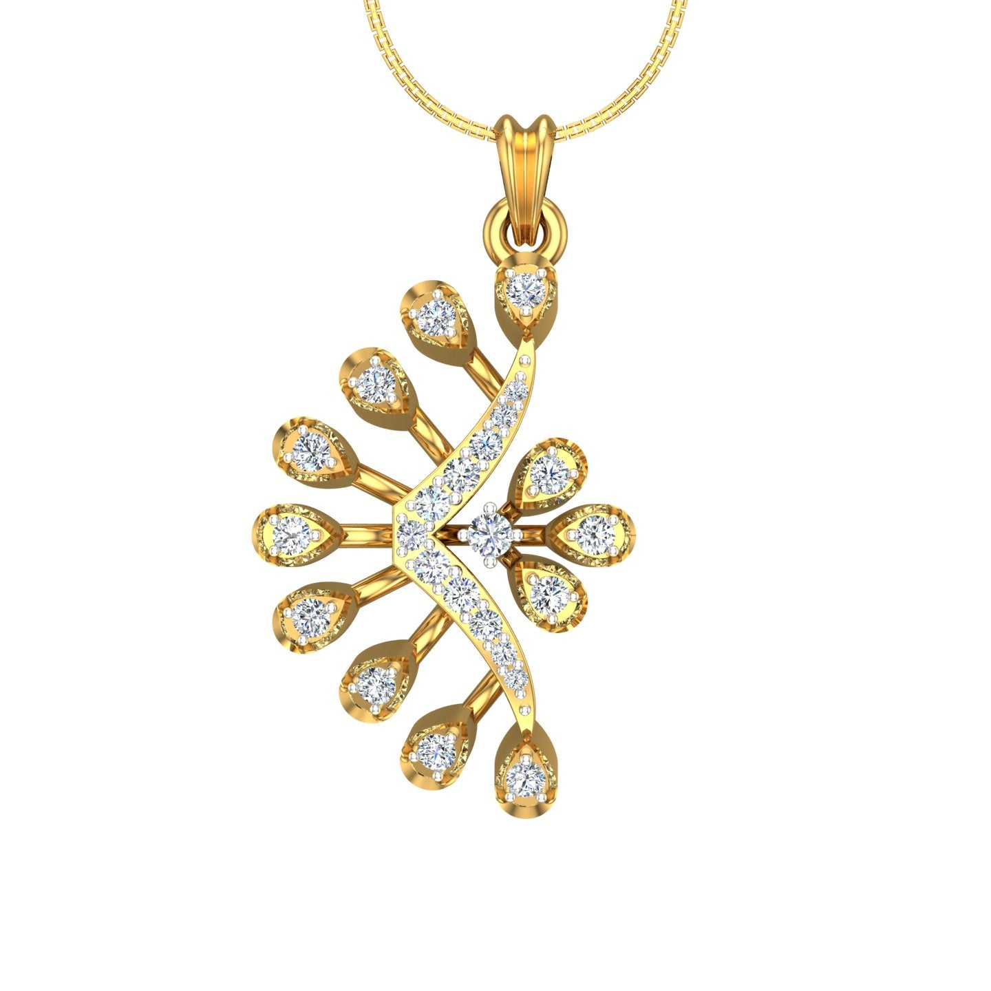 Diamond Floral Pendant