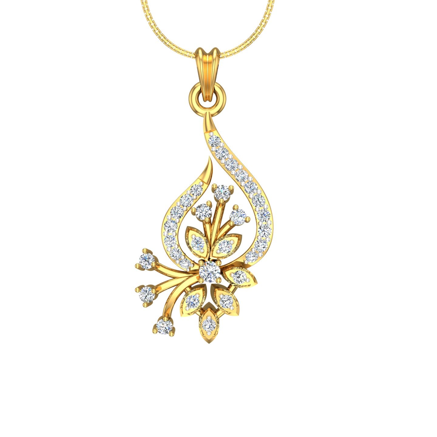 Diamond Floral Pendant