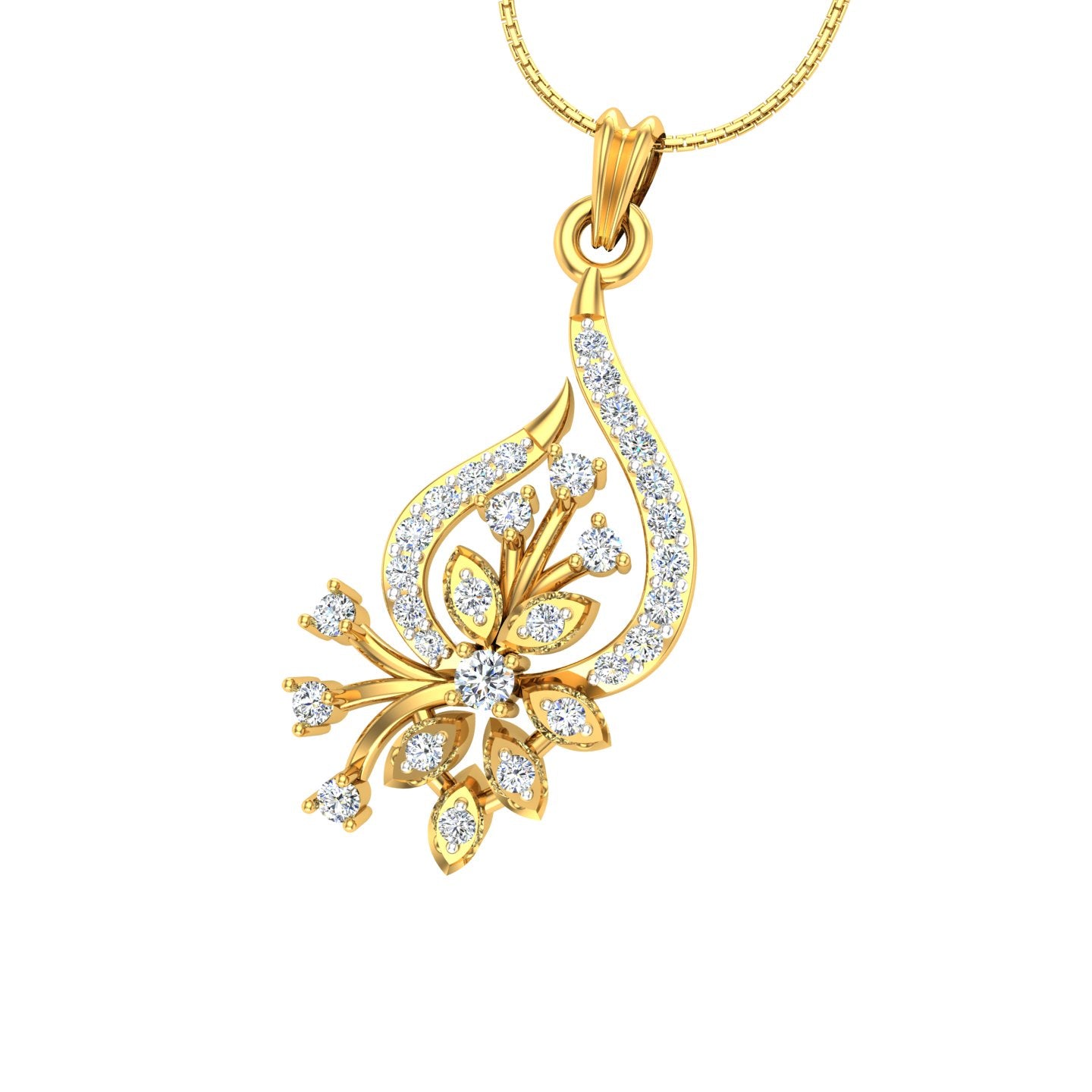 Diamond Floral Pendant