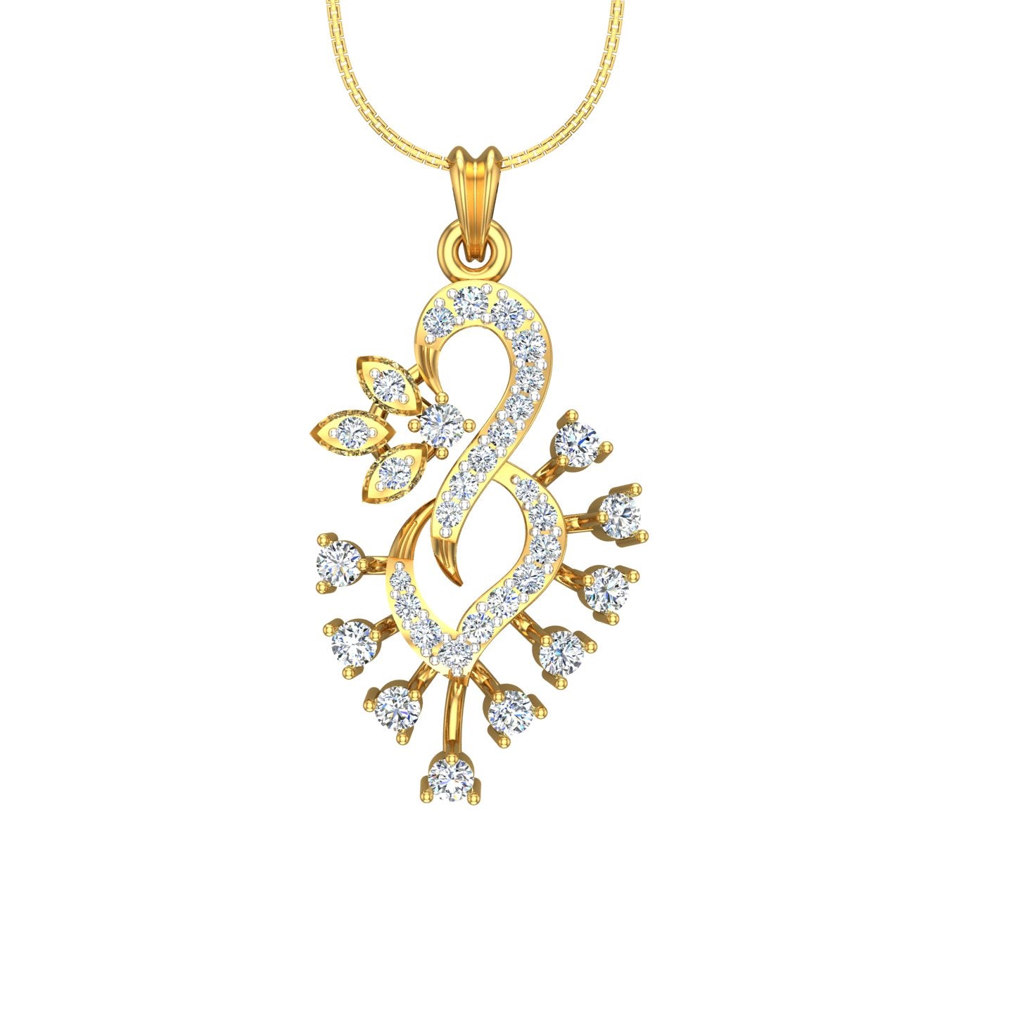 Designer Diamond Peacock Pendant