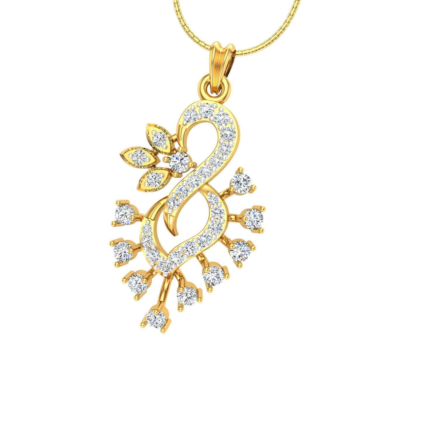Designer Diamond Peacock Pendant
