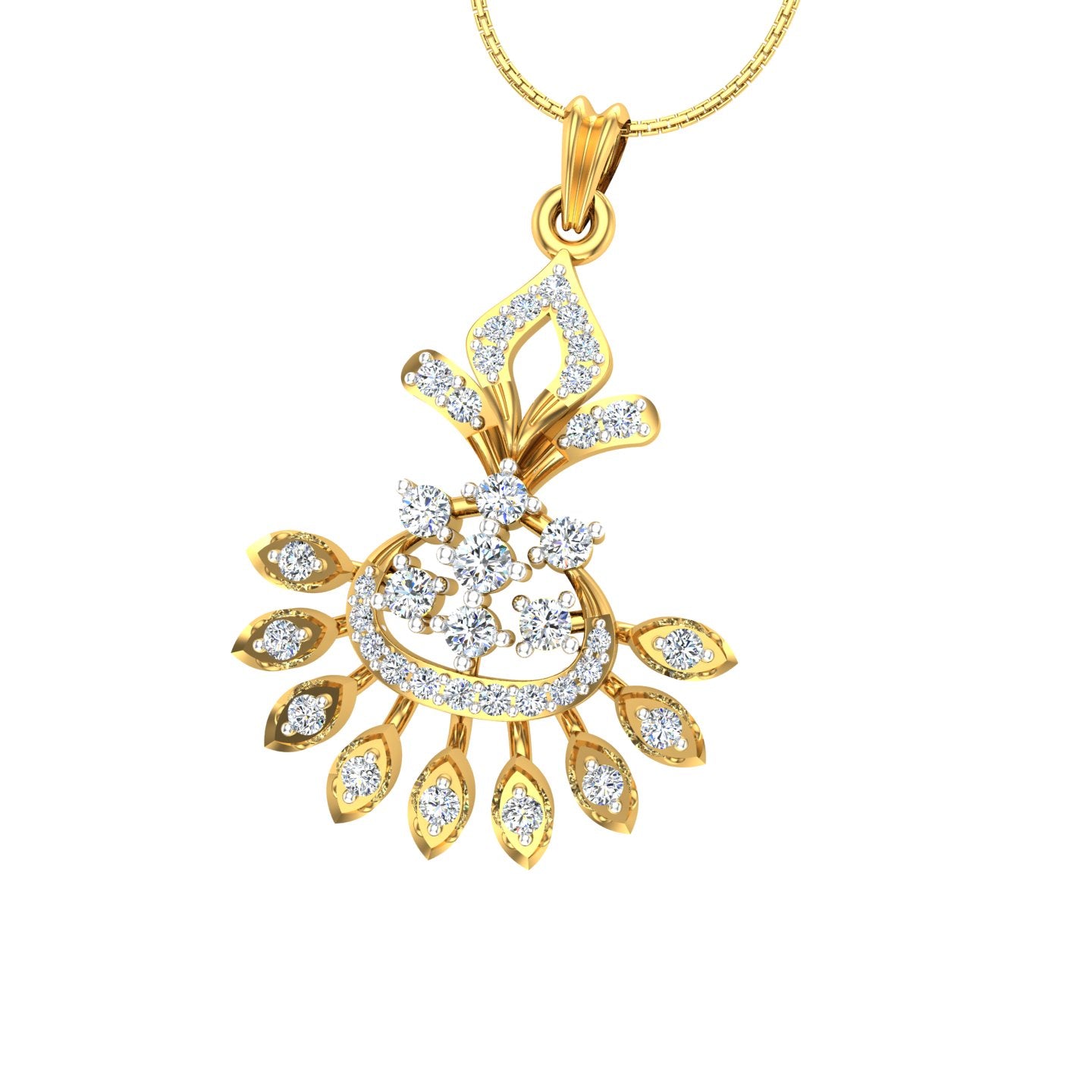 Avsar Real Gold and Diamond Pendant