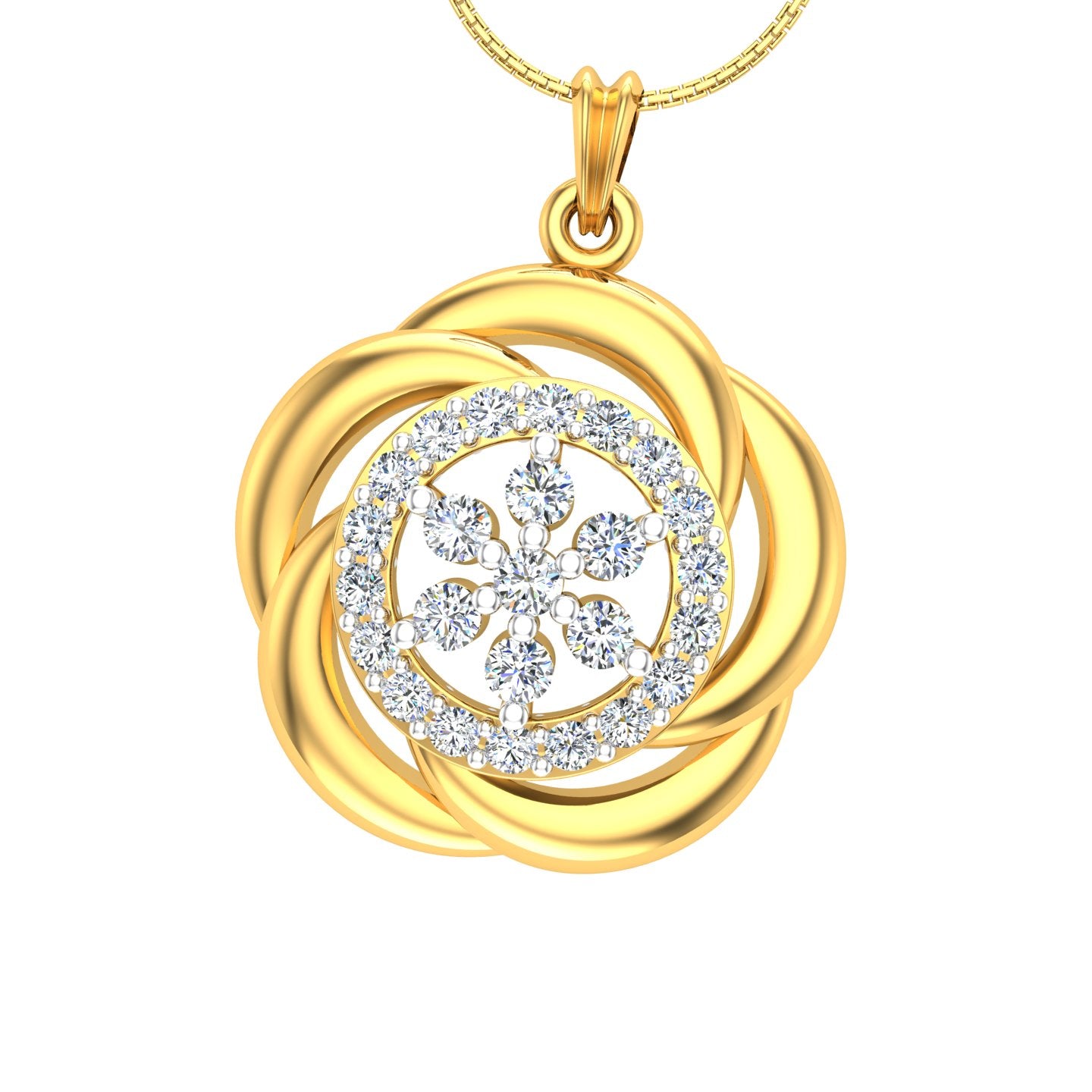 Light Weight Gold and Diamond Pendant