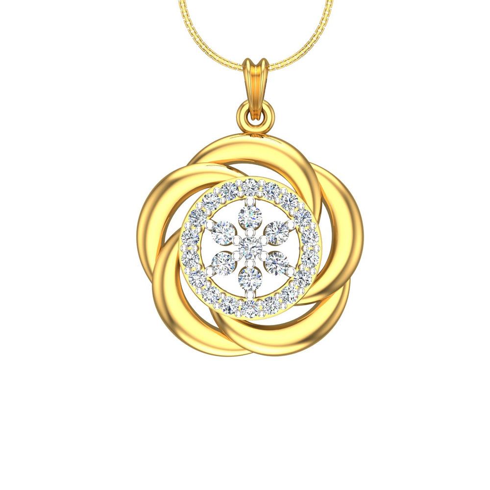 Light Weight Gold and Diamond Pendant