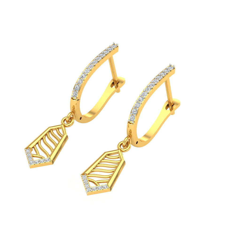 Wave Prism Diamond Hoops