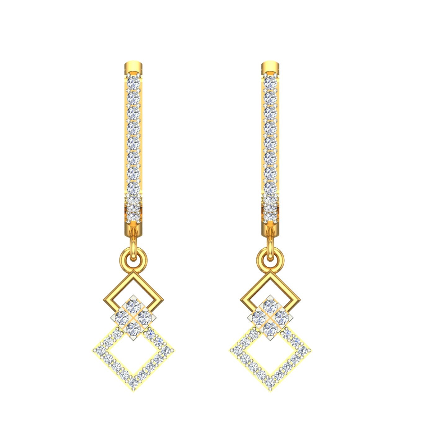 Infinity Square Diamond Hoops