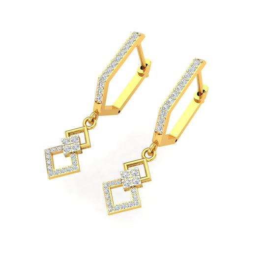 Infinity Square Diamond Hoops
