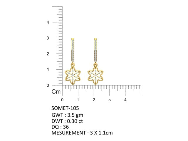 Sakura Bloom Diamond Hoops