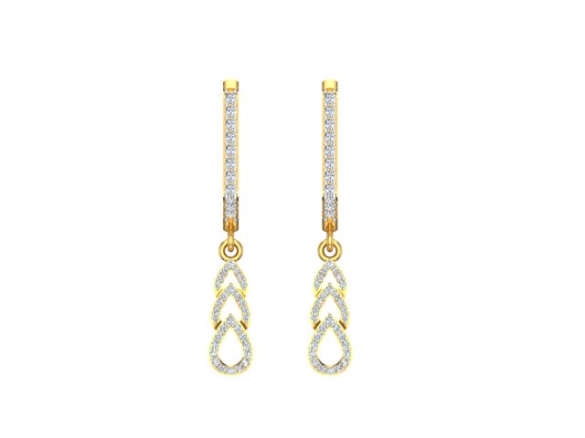 Cascade Teardrop Diamond Hoops
