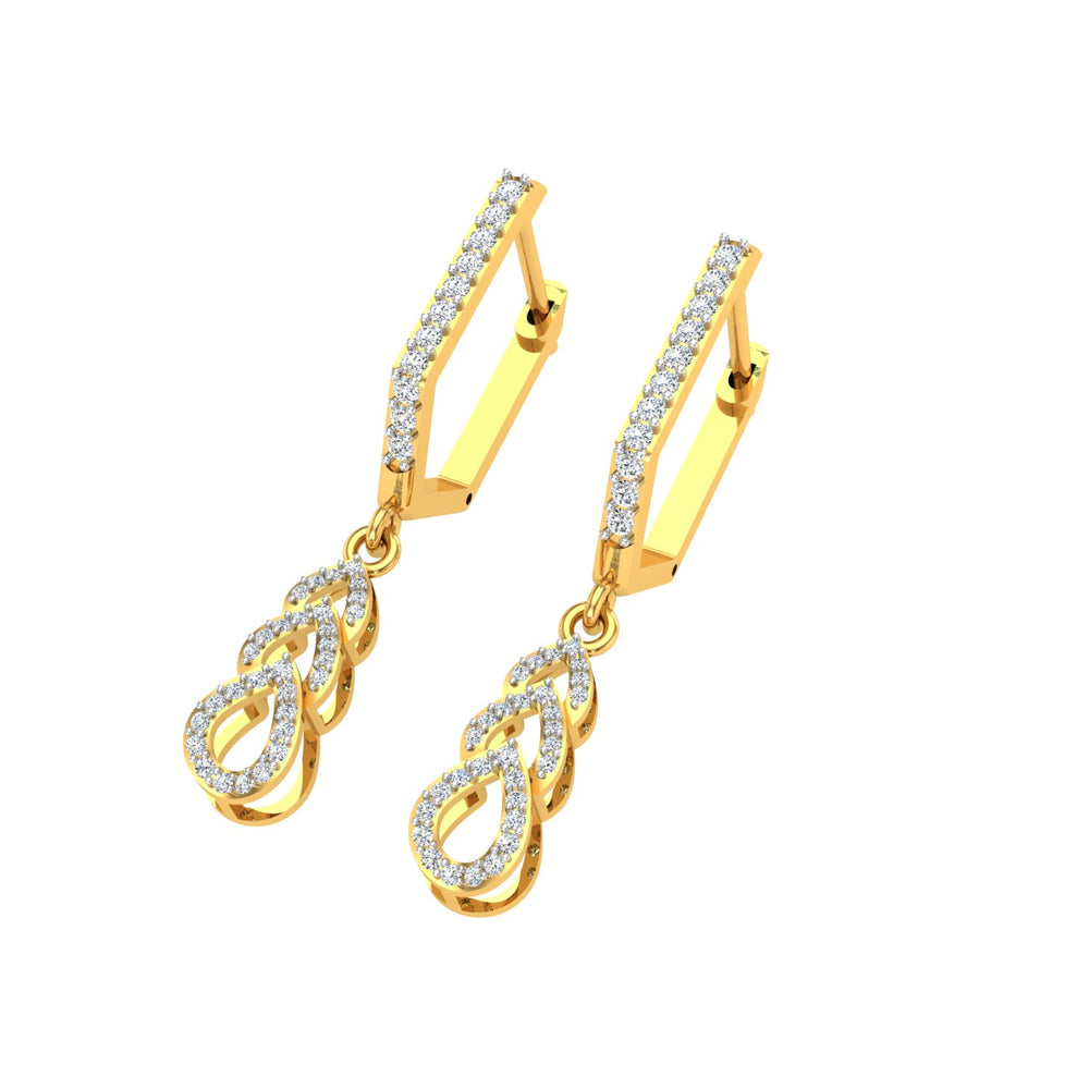 Cascade Teardrop Diamond Hoops