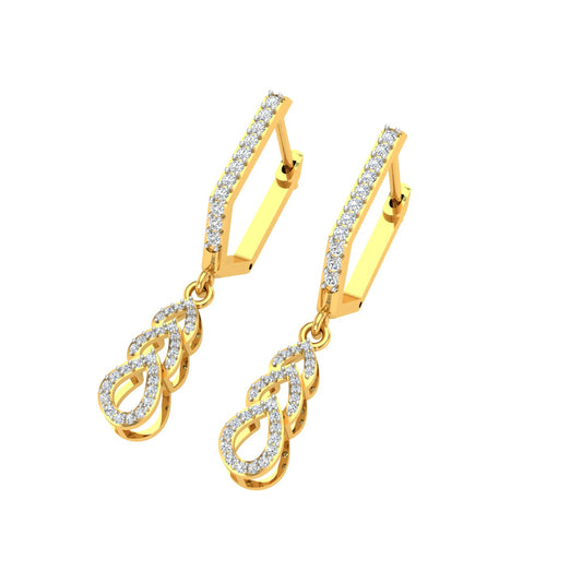 Cascade Teardrop Diamond Hoops