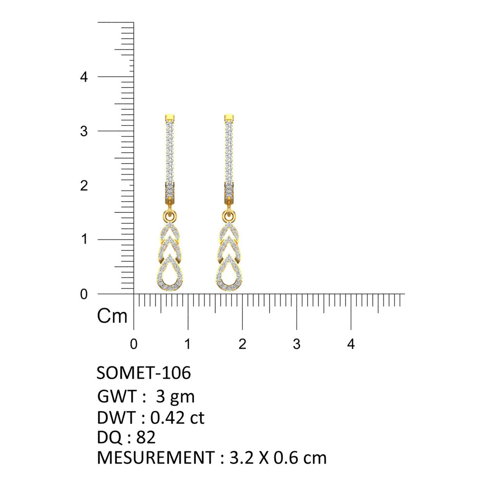 Cascade Teardrop Diamond Hoops