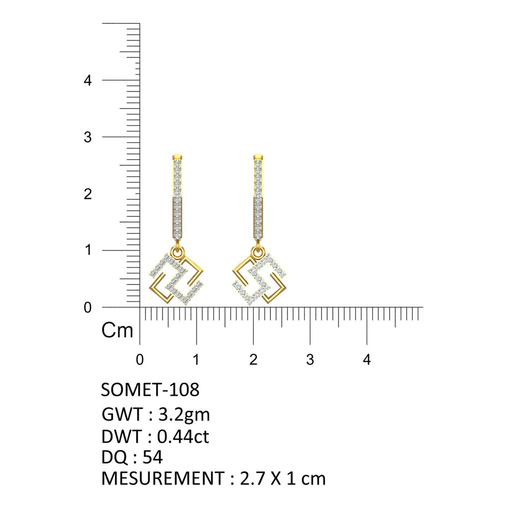 Twin Link Diamond Hoops