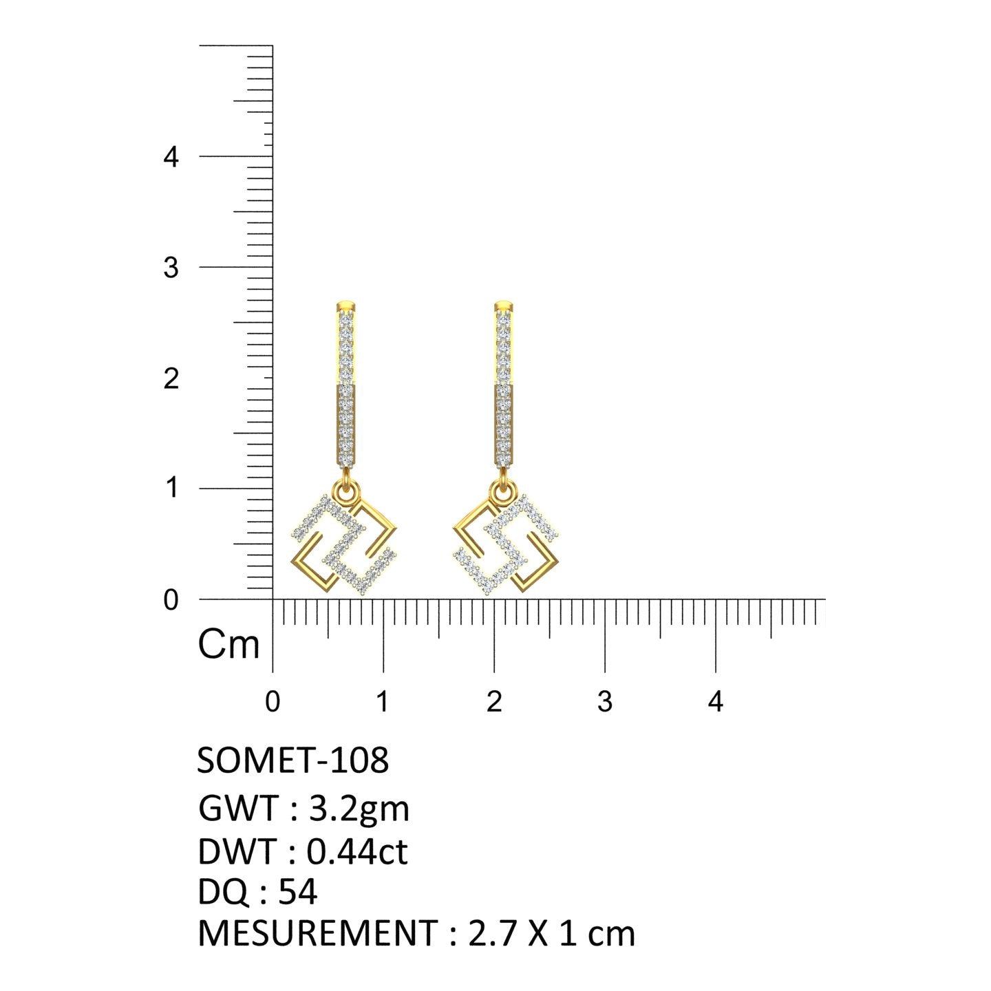 Twin Link Diamond Hoops