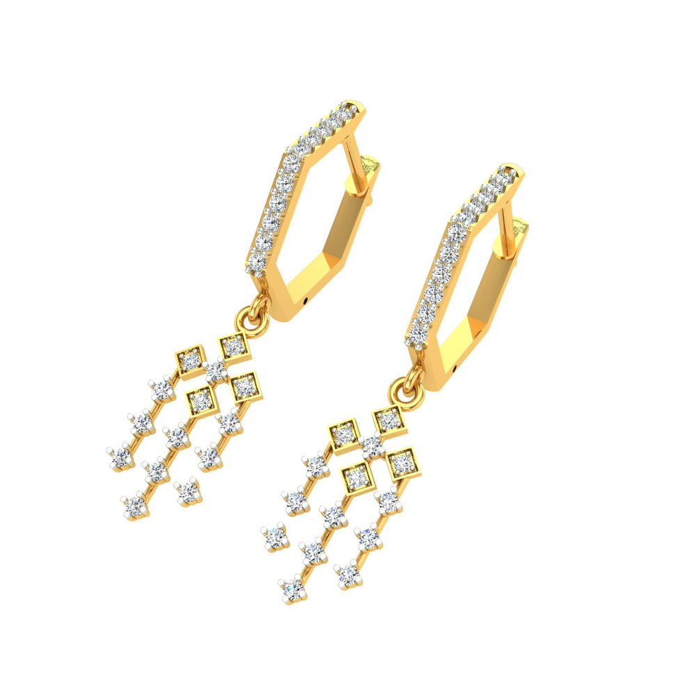 Starlight Tassel Diamond Hoops