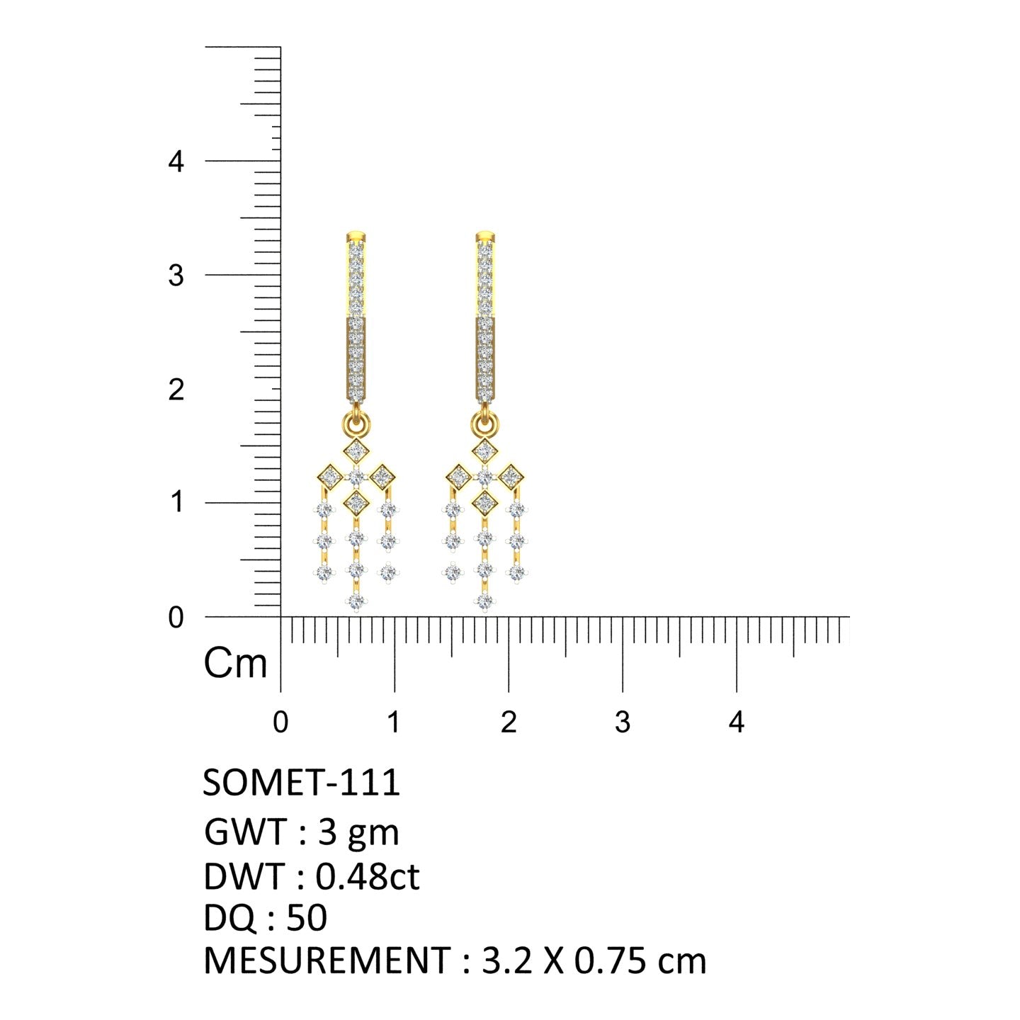 Starlight Tassel Diamond Hoops