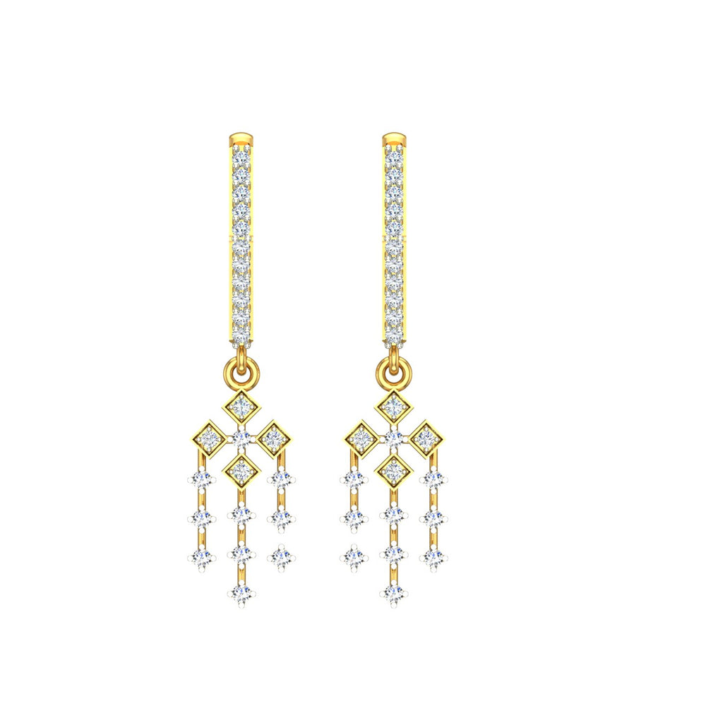 Starlight Tassel Diamond Hoops