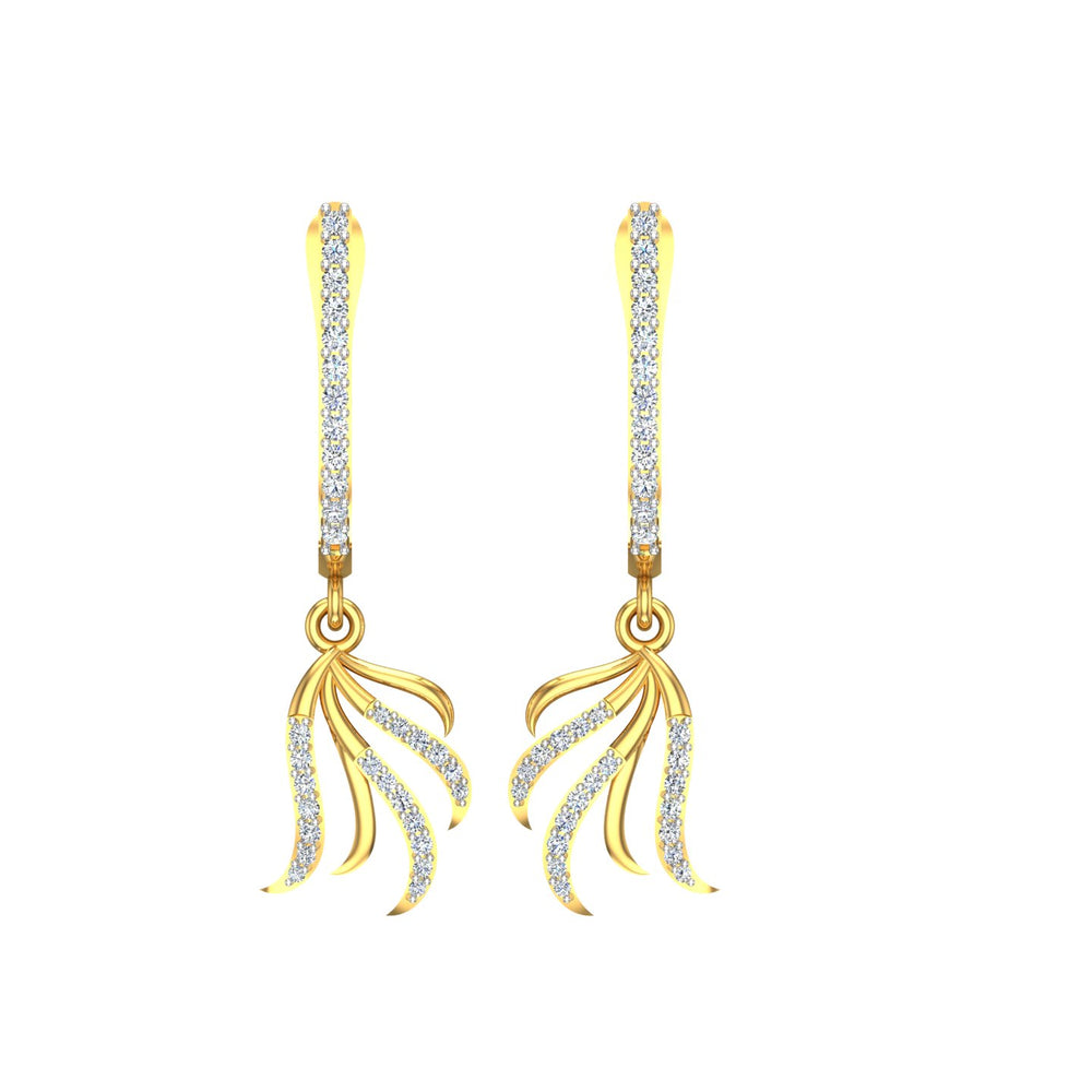 Aurora Feather Diamond Hoops