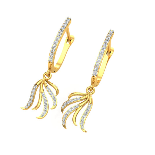 Aurora Feather Diamond Hoops